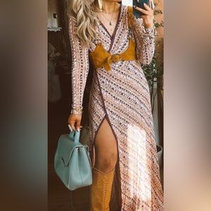 NWT Free People Phoebe Maxi Dress in
Peach Combo in Medium